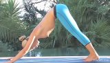 Blond-haired teen in a cyan-colored dress never ceases to impress. She spreads her legs outdoors and fingers herself like a crazed whore.